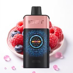 IGET ONE 12000 Puffs Disposable Vape Mirtilo Framboesa com Tela Colorida Curva, 2700 mAh, 0.6 ohm Dual Mesh