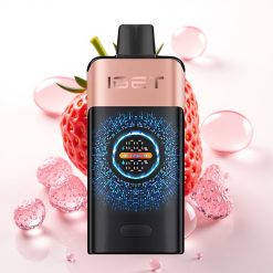 IGET ONE 12000 Puffs Vape Descartável Morango Framboesa com Tela Colorida Curva, 2700 mAh, 0.6 ohm Dual Mesh