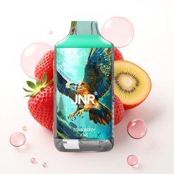 JNR Falcon 16000 Puffs Recarregável Morango Kiwi, 850mAh, 22ml, Dual Mesh, Tipo C/Lightning, LED, 0%/2% Nic