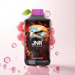 JNR Falcon 16000 Puffs Vape Descartável Sakura Uva, 850mAh, 22ml, Dual Mesh, Tipo C/Lightning, LED, 0%/2%