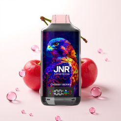 JNR Falcon X 18000 Puffs Vape Cereja e Frutas Silvestres, 24ml, 750mAh, Dual Mesh Coil, Display Digital, Type-C