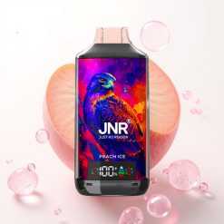 JNR Falcon X 18000 Puffs Vaporizador Descartável Pêssego Gelado, 24ml, Dual Mesh Coil, Tela Digital, Carga Type-C