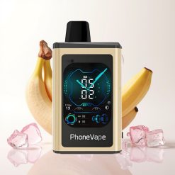 JNR PhoneVape 30000 puffs Recarregável Turbo Banana Gelado Câmera Remota Tela Completa