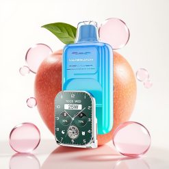 JNR VapeWatch 30000 Puffs Vaporizador Descartável Maçã Verde Gelada - 19mL, 5% Nicotina, Bateria 1000mAh, Carregamento Type-C