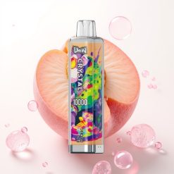 UWIN Crystal 10000 Puffs Recarregável com Luzes RGB Sabor Pêssego Gelado