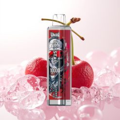 UWIN Crystal 10000 Puffs Vape Gelo de Cereja – 18ml, 5%, 650mAh, RGB, Type-C