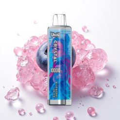 UWIN Crystal 10.000 Puffs Recarregável 18ml Mirtilo Gelo RGB Tipo-C 0,8 Ohm