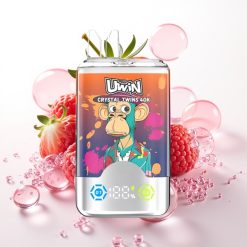 UWIN Crystal Twins 40000 Puffs Duplo Sabor Morango Framboesa Cereja Mr Blue 0,6 Ohm 850mAh Type-C 32ml