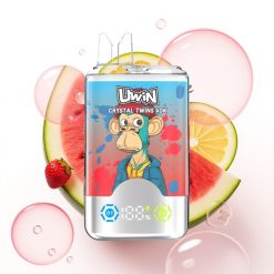 UWIN Crystal Twins 40000 Puffs - Morango Melancia Lima Limão - 32ml, 850mAh, Tipo-C, 0.6 Ohm