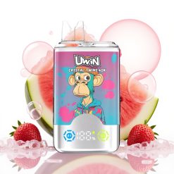UWIN Crystal Twins 40000 Puffs Recarregável Sabor Melancia Gelada e Frutas Vermelhas 0.6 Ohm 32ml