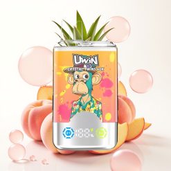 UWIN Crystal Twins 40000 Puffs Recarregável Sabor Pêssego Manga Abacaxi Red Bull 32ml