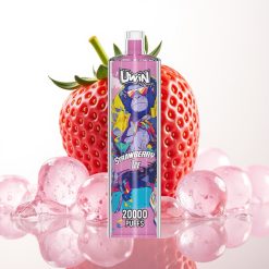Uwin Shisha Hookah Crystal 20000 Puffs Morango Gelo 22ml 650mAh Type-C Mesh Coil