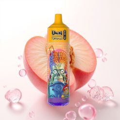 Uwin Tornado 35K Music Disposable Vape Pêssego Gelado de Verão 35.000 puffs 600mAh Tipo-C 1.0 Ohm