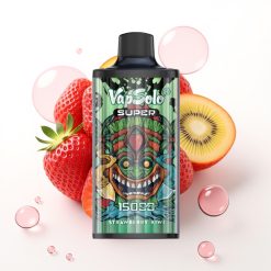 Vapsolo Super 15000 Puffs 40ml Morango Kiwi 850mah Type-C 20mg/50mg