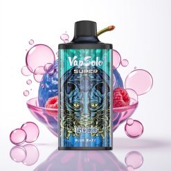 Vapsolo Super 15000 Puffs Vape Descansável Blue Razz 40ml 850mAh Tipo-C