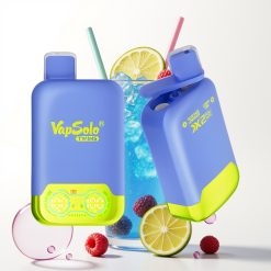Vapsolo Twins 20000 Puffs Vape Descartável Limonada de Mirtilo Azul & Limão-Lima, 40ml, 20mg/ml ou 50mg/ml, 2 tanques, Tipo-C