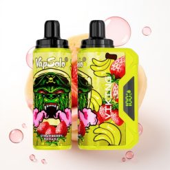 VapSolo VIKING 12000 Puffs 22ml Morango Banana Display LED Tipo-C 20/50 mg/ml